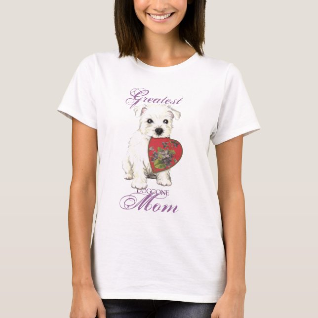 Westie Heart Mom T-Shirt (Front)