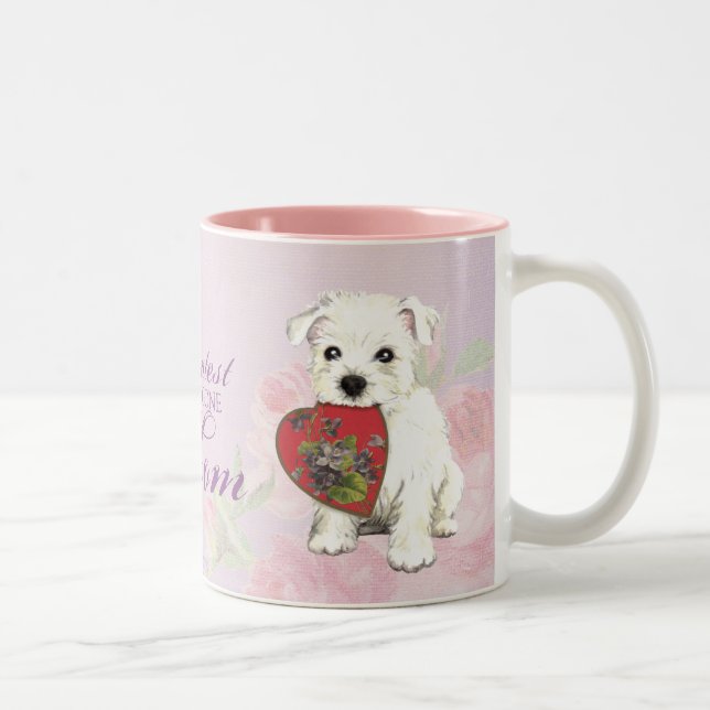 Westie Heart Mom Two-Tone Coffee Mug (Right)