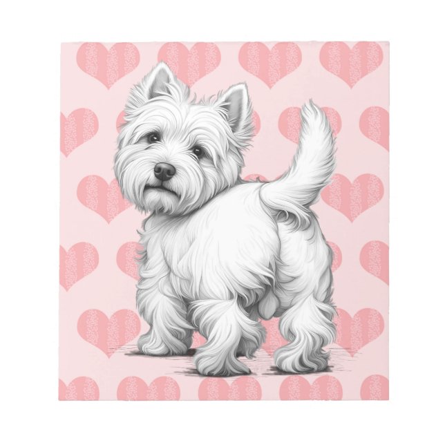 Westie hearts notebook notepad (Front)
