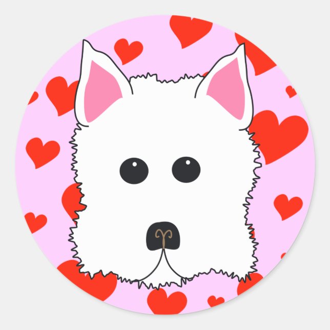 Westie Hearts Stickers (Front)
