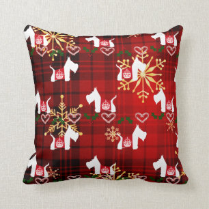 Westie Holiday Throw Pillow