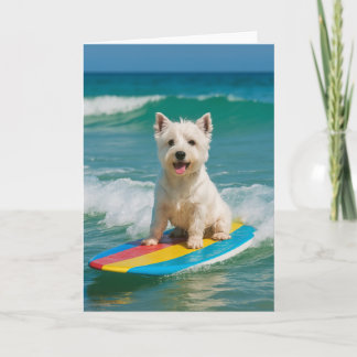 Westie Hot Air Balloon Greeting Card - Blank