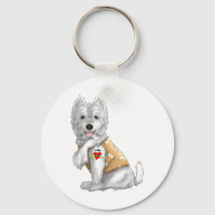 Westie I Love Mom Tattoo Dog Shirt Funny Mothers D Keychain