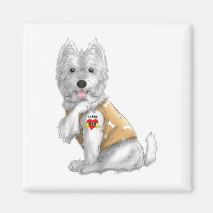Westie I Love Mom Tattoo Dog Shirt Funny Mothers D Magnet