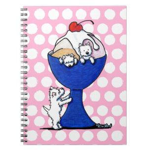 Westie Ice Cream Party Notebook