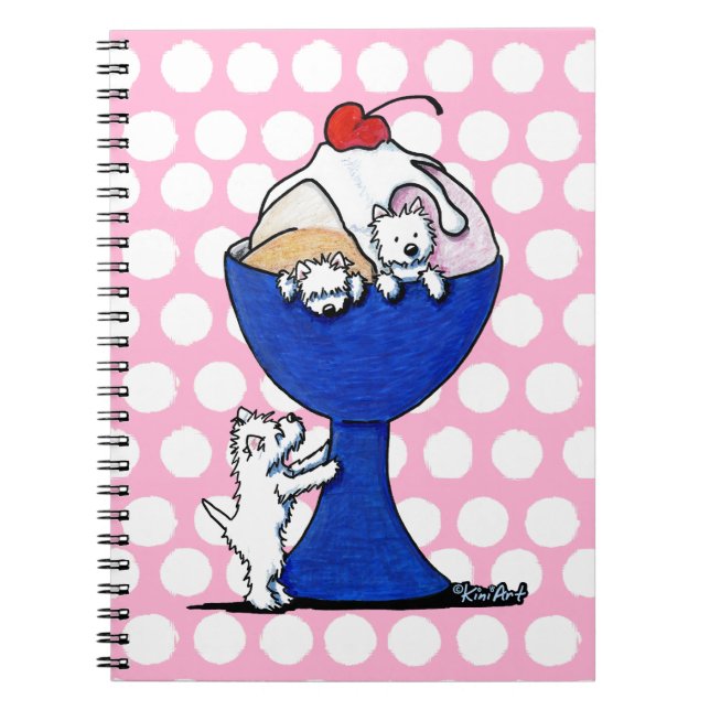 Westie Ice Cream Party Notebook (Front)