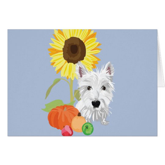 Westie in autumn card
