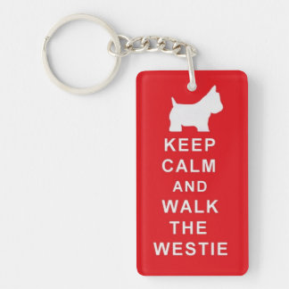 Westie Keep Calm Walk Birthday Christmas present Keychain