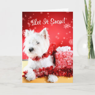 Westie Let It Snow Greeting #3 - Customizable Holiday Card