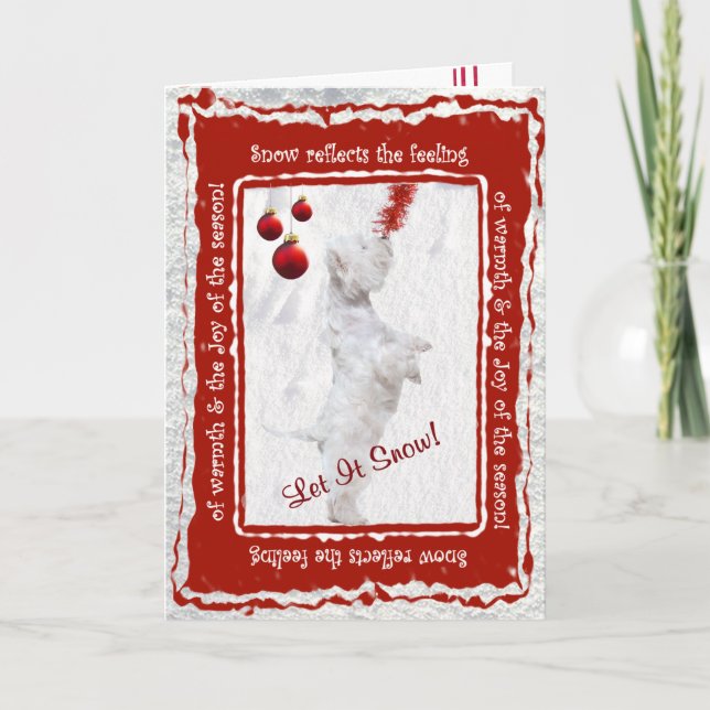 Westie Let It Snow Holiday Greeting - Customizable (Front)