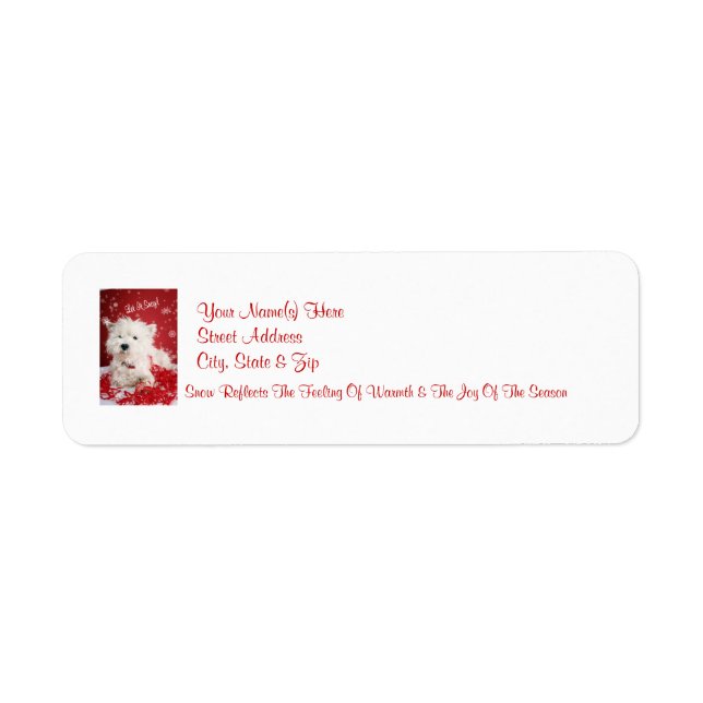 Westie Let It Snow! Return Address Labels (Front)