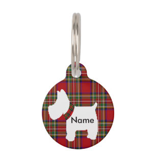 Westie Light Red Tan Tartan Pet Tag