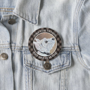 Westie Looking Up Profile B 3 Inch Round Button