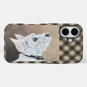 Westie Looking Up Profile B iPhone 16 Case