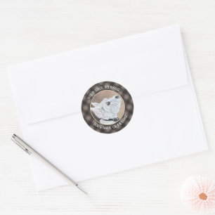 Westie Looking Up Profile B Classic Round Sticker