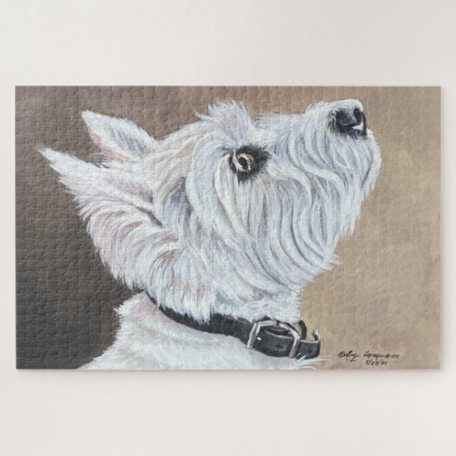 Westie Looking Up Profile B Jigsaw Puzzle (Horizontal)