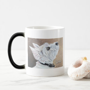 Westie Looking Up Profile B Magic Mug