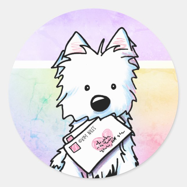 Westie Love Letters Stickers (Devant)