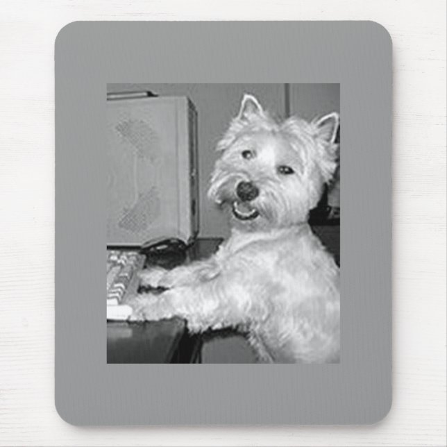 WESTIE LOVES THE COMPUTER MOUSEPAD (Front)