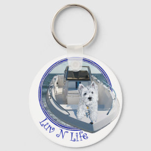 Westie Luv N Life on a Boat Keychain