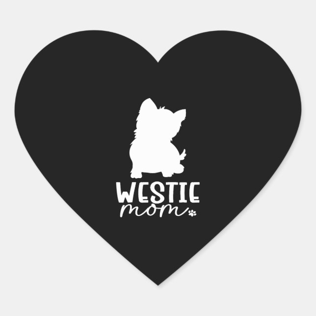 Westie Mom  Heart Sticker (Front)
