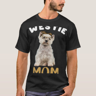 Westie Mom Mama Maltese Dog Owner Leopard Print Wo T-Shirt