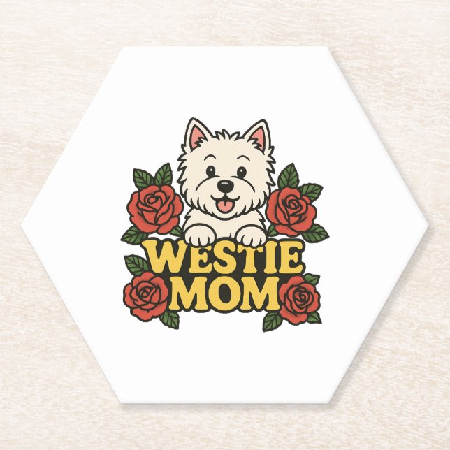Westie Mom Paper Coaster (Front)