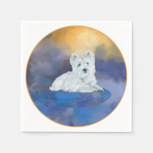 Westie on Cushion Napkin
