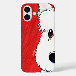 Westie On Red iPhone 16 Plus Case