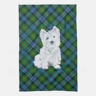 Westie on Tartan Kitchen Towel