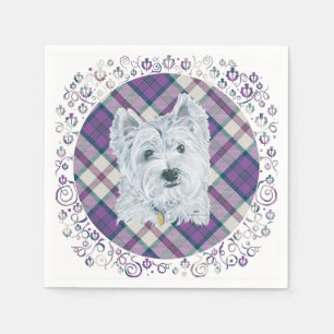 Westie on Tartan Napkin