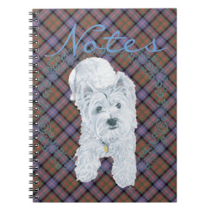 Westie on Tartan Notebook