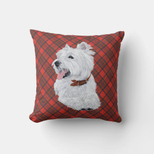 Westie on Tartan PILLOW