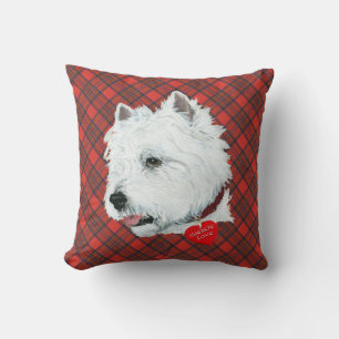 Westie on Tartan PILLOW