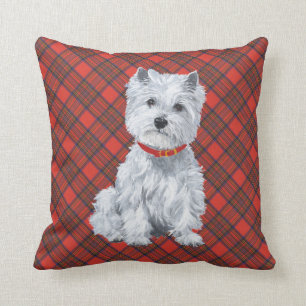 Westie on Tartan PILLOW