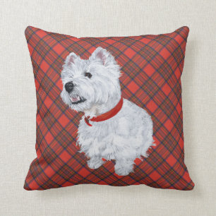 Westie on Tartan PILLOW