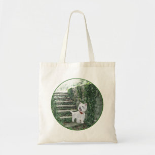 Westie on the Ivy Steps Tote Bag