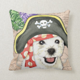 Westie Pirate Throw Pillow