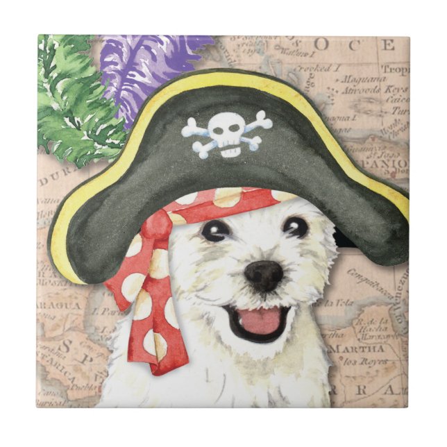 Westie Pirate Tile (Front)