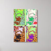 Westie Pop Art on Stretched Canvas