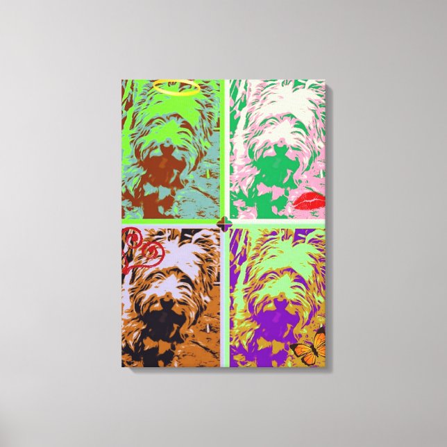 Westie Pop Art on Stretched Canvas (Front)