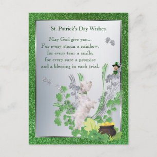 Westie Puppy 2 St Pattys Day Spiritual Message Postcard