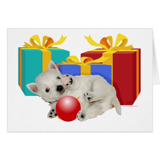 Westie Puppy Christmas Playtime (Devant horizontal)