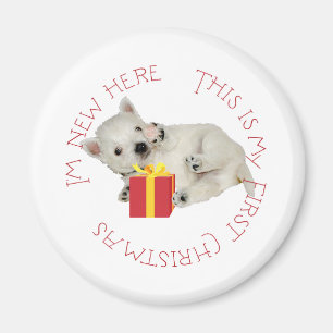 Westie Puppy First Christmas Magnet