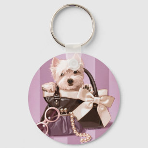 Westie puppy in Handbag Keychain