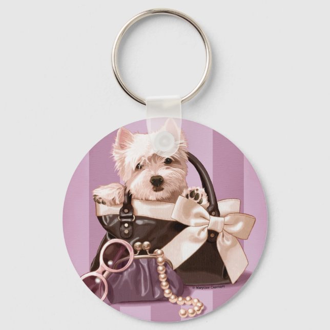 Westie puppy in Handbag Keychain (Front)