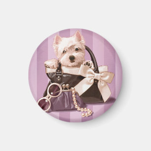Westie puppy in Handbag Magnet
