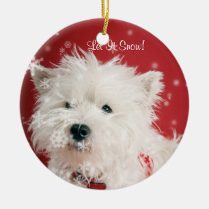 Westie Puppy Let It Snow! Ornament #2