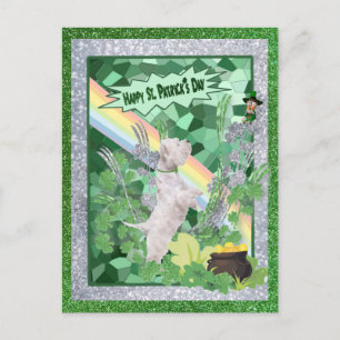 Westie Puppy Number Two Happy St Patricks Day Postcard