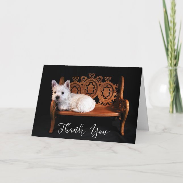 Westie Puppy Photo Thank You Card (Front)